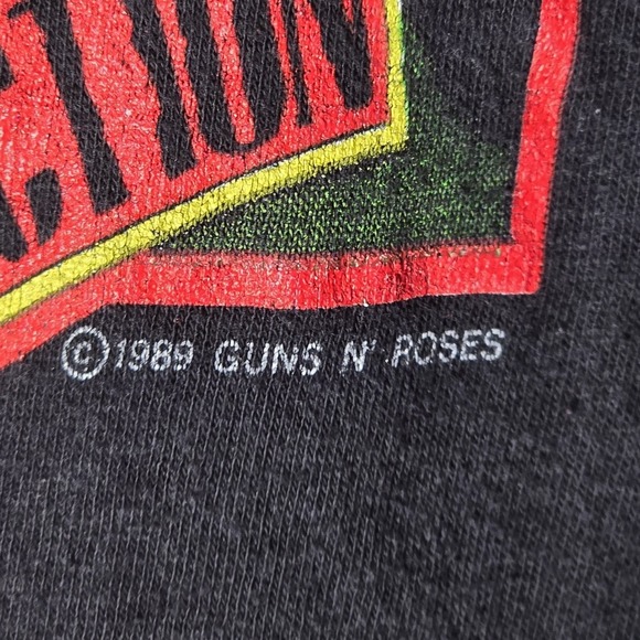 VTG 1989 GUNS N ROSES WELCOME TO THE JUNGLE T SHIRT L DOUBLE SIDED 80s TOUR USA - Picture 2 of 8